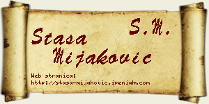 Staša Mijaković vizit kartica
